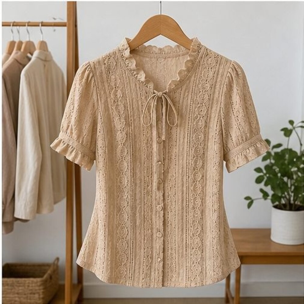 Sand Smocked Top - Picture 1 of 6